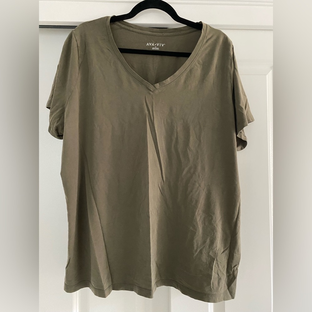 T-Shirt | Ava&Viv | dark olive | 2X